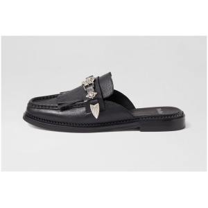 Mollini Geneh Mo Black Leather Black Shoes Womens Shoes Casual Flat Shoes