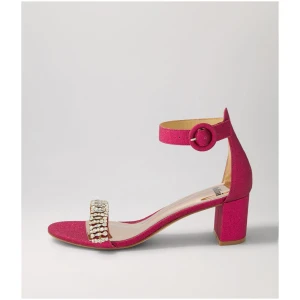 Mollini Glam Mo Fuchsia Glitter Fuchsia Sandals Womens Shoes Dress Heeled Sandals