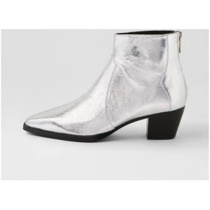 Mollini Jilina Mo Silver Crack Leather Silver Crack Boots Womens Shoes Casual Ankle Boots