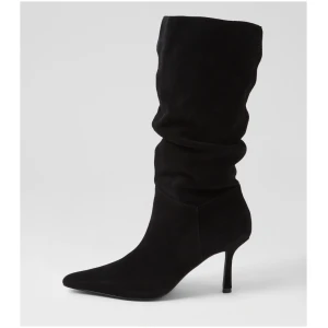 Mollini Nepo Mo Black Suede Black Boots Womens Shoes Casual Long Boots
