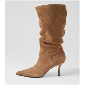 Mollini Nepo Mo Fawn Suede Fawn Boots Womens Shoes Casual Long Boots