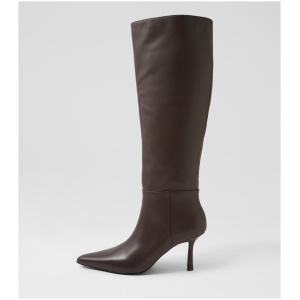 Mollini Nolling Mo Choc Leather Choc Boots Womens Shoes Casual Long Boots