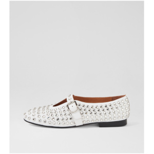 Mollini Ultima Mo White Leather White Shoes Womens Shoes Casual Flat Shoes