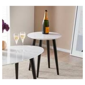 Monaco Round Side Table Marble