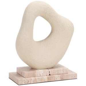 Obira Organic Shape Marble Sculpture - Beige by Interior Secrets - AfterPay Available