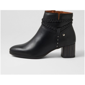 Pikolinos Calafat 21 Pn Black Leather Black Boots Womens Shoes Casual Ankle Boots