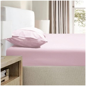 Ramesses 2000TC Bamboo Embossed Fitted Sheet Combo Set Pink King Single
