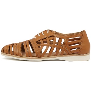 Rollie Derby Cage Tan Leather Tan Shoes Womens Shoes Casual Flat Shoes