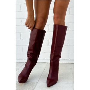 Run Away With Me Knee High Boots Burgundy