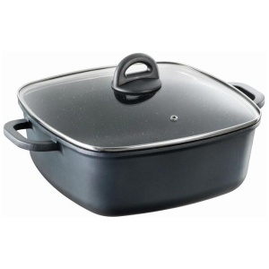 STONE Square Casserole With Lid Size 28cm by Baccarat