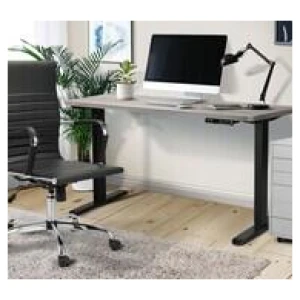 Sancho 140Cm Black & Electric Standing Desk Grey