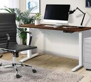 Sancho 140Cm White & Electric Standing Desk Brown
