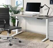 Sancho 140Cm White & Electric Standing Desk Grey