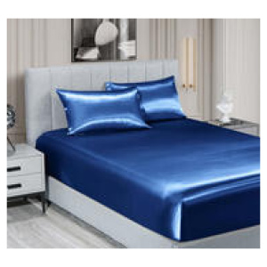 Satin King 3 Piece Sheet Set Blue