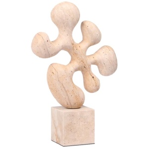 Sava Geometric Marble Sculpture - Beige by Interior Secrets - AfterPay Available
