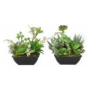 Set Of 2 19Cm Succulent Artificial Plant Green