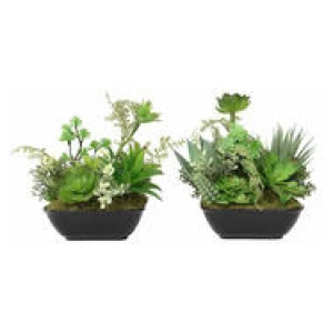 Set Of 2 19Cm Succulent Artificial Plant Green
