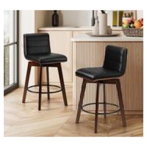Set Of 2 Lucian Bar Stools Black