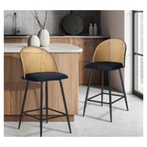 Set Of 2 Tarrant Bar Stools Black