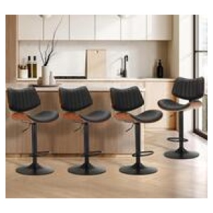Set Of 4 Lester Bar Stools Black