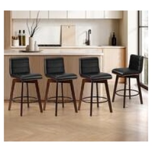 Set Of 4 Lucian Bar Stools Black