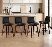 Set Of 4 Lucian Bar Stools Black