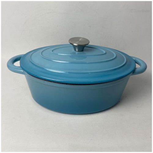 Smith + Nobel Traditions 3L Cast Iron Oval Casserole Pot Blue