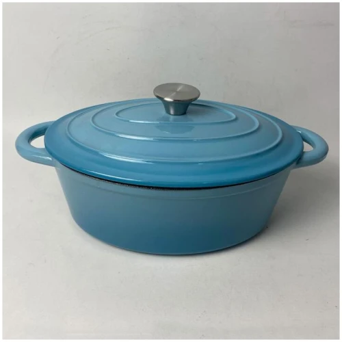 Smith + Nobel Traditions 3L Cast Iron Oval Casserole Pot Blue