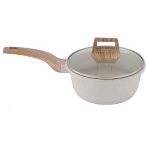 Smith + Nobel White Granite Plus 20 cm Saucepan with Lid