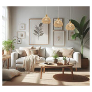 Solair Rattan Pendant Light Neutral