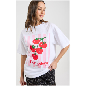 Stylerunner Pomodoro Italy Oversized Tee Bright White