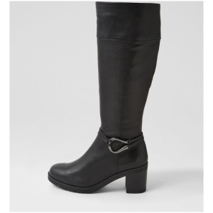 Supersoft Abbi Su Black Leather Black Boots Womens Shoes Casual Long Boots