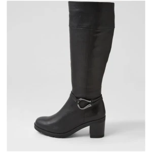 Supersoft Abbi Su Black Leather Black Boots Womens Shoes Casual Long Boots