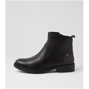 Supersoft Chriise Su Black Leather Black Boots Womens Shoes Casual Ankle Boots