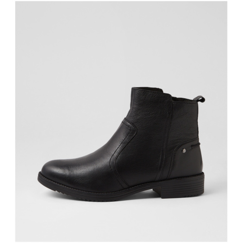 Supersoft Chriise Su Black Leather Black Boots Womens Shoes Casual Ankle Boots