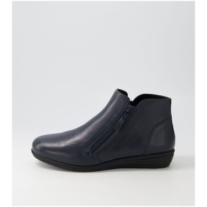 Supersoft Fallenn Su Navy Leather Navy Boots Womens Shoes Dress Casual Ankle Boots