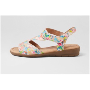 Supersoft Fanne2 Su Dk Nude Tropic Flower Leather Dk Nude Tropic Flower Sandals Womens Shoes Casual Sandals Flat Sandals