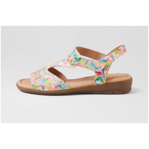 Supersoft Fanne2 Su Dk Nude Tropic Flower Leather Dk Nude Tropic Flower Sandals Womens Shoes Casual Sandals Flat Sandals