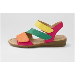 Supersoft Fast Su Bright Multi Leather Bright Multi Sandals Womens Shoes Casual Sandals Flat Sandals