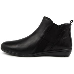 Supersoft Feival Su Black Leather Black Boots Womens Shoes Casual Ankle Boots