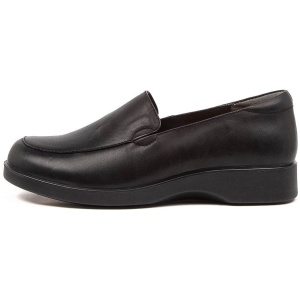 Supersoft Nature2 Su Black Leather Black Shoes Womens Shoes Casual Flat Shoes