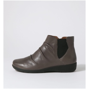 Supersoft Panka Su Dk Grey Leather Elastic Dk Grey Boots Womens Shoes Casual Ankle Boots