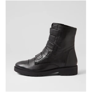 Supersoft Solane Su Black Leather Black Boots Womens Shoes Casual Ankle Boots