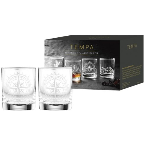 Tempa Atticus Compass Whiskey Glass Set 2 Pack