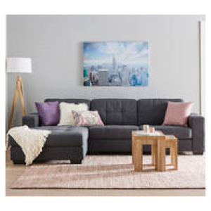 Tivoli 3 Seater Left Chaise Sofa Grey