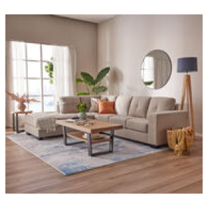 Tivoli 3 Seater Modular Sofa With Left Chaise Neutral