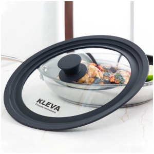 Universal Glass Frying Pan Lid With Soft Touch Rims 26-30 cm