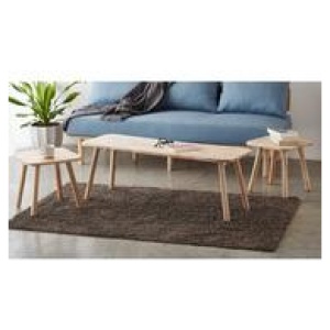 Velva 3 Piece Coffee Table Set Neutral