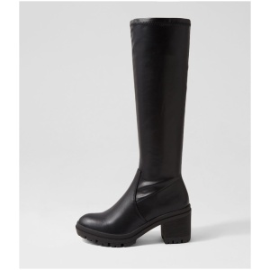 Verali Genna Ve Black Stretch Smooth Black Boots Womens Shoes Casual Long Boots