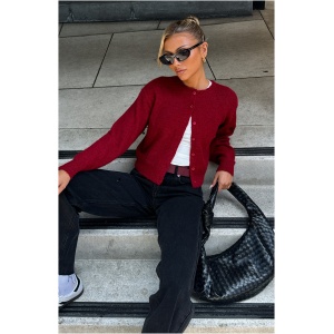 Warm Whispers Knit Cardigan Burgundy